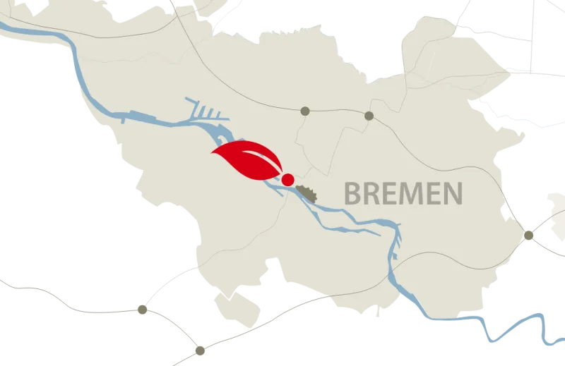 Übersichtskarte Bremen, WRW in der Überseestadt